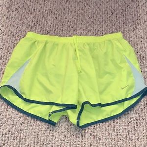 yellow nike dri fit shorts